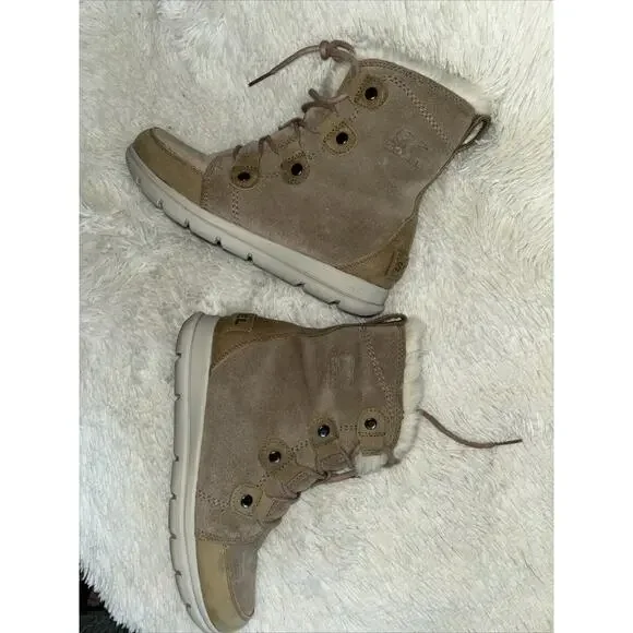 Sorel Suede Faux Fur Lined Boots Size 8 - Picture 7 of 10